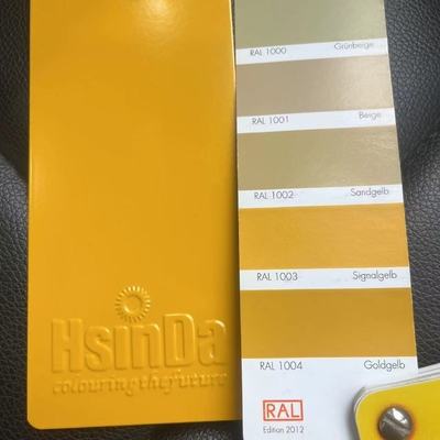 Ral 1003 สัญญาณ สีเหลือง Powder Coating ทําความสะอาดง่าย สําหรับจักรยานกรอบจักรยาน รถบัสตามต้องการ