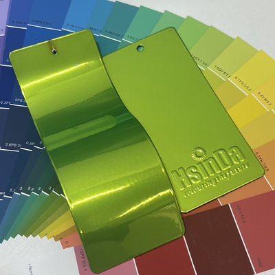 การเคลือบผงสีเขียวมะนาวโครเมียมสะท้อนแสงแบบ Illusion สีเขียว Neon