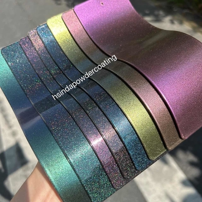 สีสเปรย์เคลือบผงไฟฟ้าสถิตแบบเมทัลลิค ภาพลวงตา โปร่งใส ระยิบระยับ หลากสี